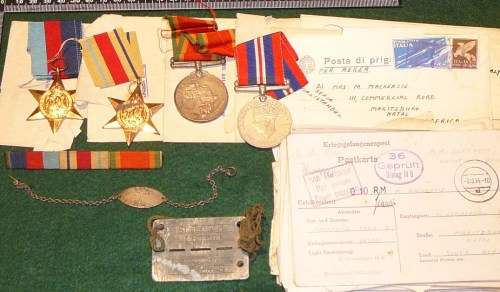 WW2 POW STALAG MEDAL , PAPERWORK & BADGE LOT