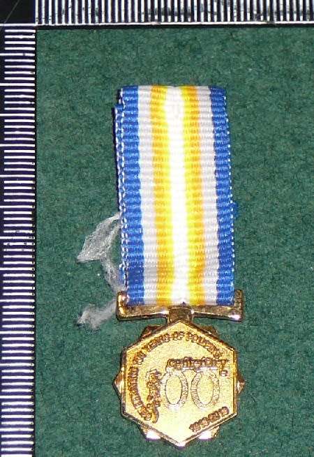 SAPS 100 YEAR CENTENARY MINITURE MEDAL