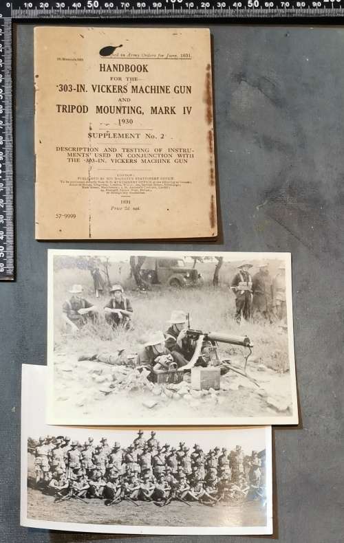 VICKERS MACHINE GUN HANDBOOK and RHODESIAN MG UNIT PHOTOS