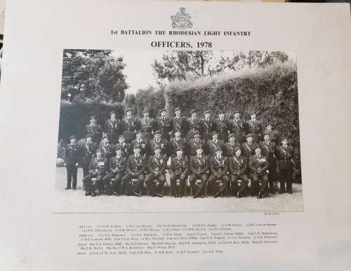 1st BATTALION THE RHODESIAN LIGHT INFANTRY OFFICERS 1978
