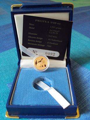 ****PROTEA 1995 RAILWAYS TENTH OUNCE PROOF GOLD COIN - "the open window" - type 3****