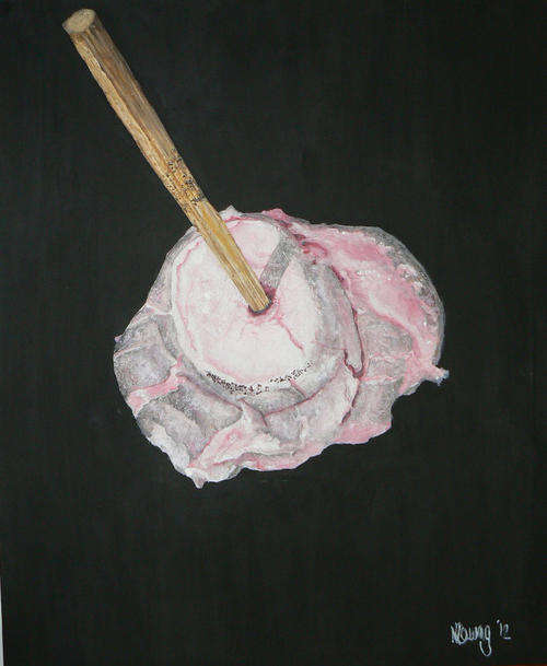 SALE!!!Marshmallow-SA Artist-NDowning-Original Oil Painting Blackboard Canvas