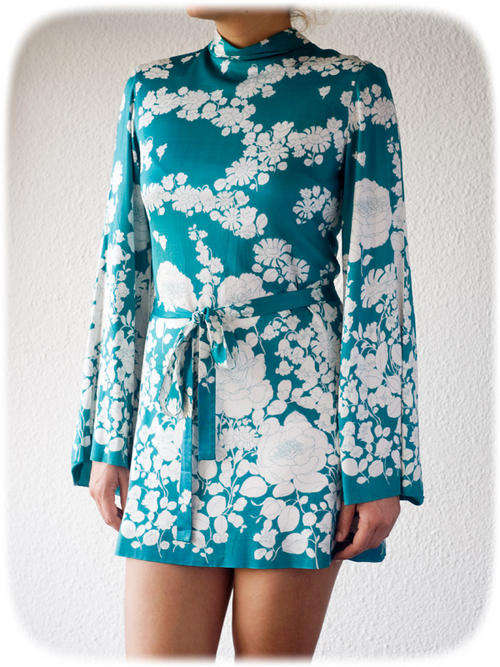 Vintage 70's bell sleeves tunic/mini dress/RESERVED FOR KARENA