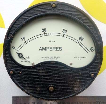 STILL WORKS 1941/1950 Weir Elec Inst Co Ltd Amp Meter Bradford-on-Avon England collectible vintage