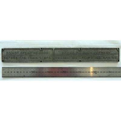 South African Railway sign DO NOT OPEN THE DOOR transport collectible plaque plate vintage SAR