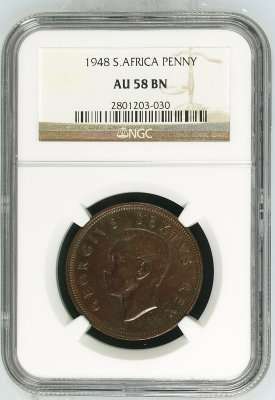 1948 - 1 Penny - AU58BN - NGC grade