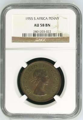 1955 - 1 Penny - AU58BN - NGC grade