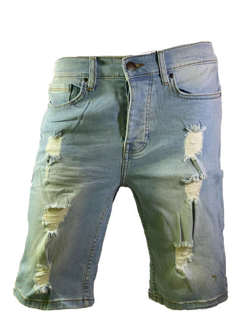 DENIM RIPPED SHORTS SET OF 2