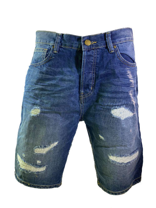 DENIM RIPPED SHORTS SET OF 2