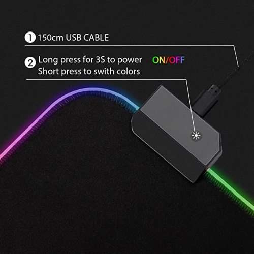 90 x 40 cm RGB Gaming Mouse Pad + 4 USB Port Hub