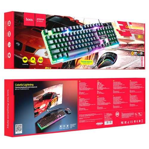 Hoco Gaming keyboard and mouse set with RGB lighting-GM11