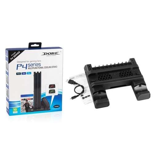 DOBE - PS4 Multifunction Cooling and Charging Station- GAME RACK FOR 10 GAMES