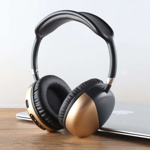 AKZ Noise Cancelling Wireless Bluetooth Headphone - MAX 11 - Black+Gold