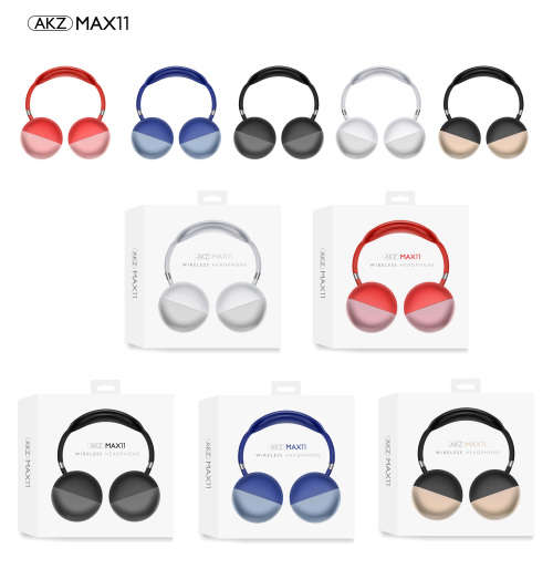 AKZ Noise Cancelling Wireless Bluetooth Headphone - MAX 11 - Black+Gold