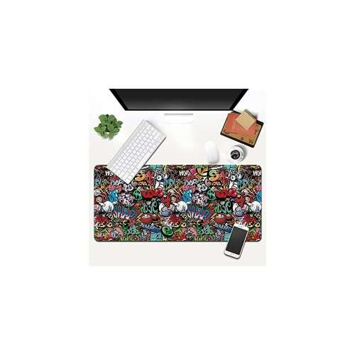 Graffiti Design Gaming Mouse Pad - RGB Border + 4 USB Port Hub (90 x 40 cm)
