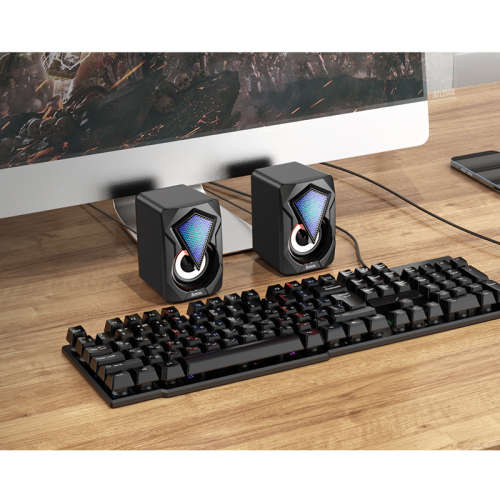 Hoco Mini Desktop RGB Backlit Game Glaring 3W Speakers-DS30-