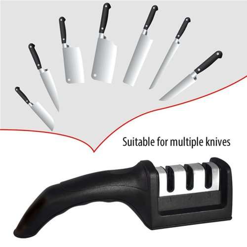 Manual Kitchen Knife Sharpening Tool - Black