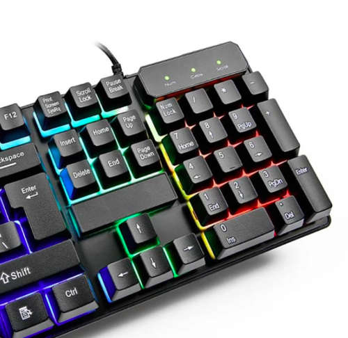 KR-6300 USB Wired Gaming Suspension Cap Three Coloured Backlight Keyboard