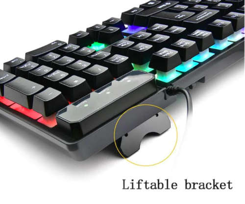 KR-6300 USB Wired Gaming Suspension Cap Three Coloured Backlight Keyboard