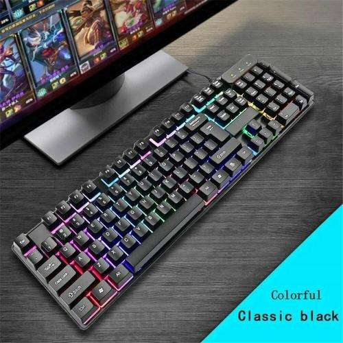 KR-6300 USB Wired Gaming Suspension Cap Three Coloured Backlight Keyboard