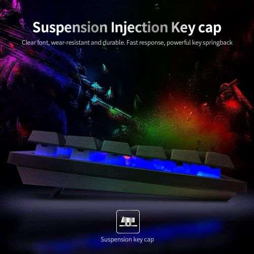 KR-6300 USB Wired Gaming Suspension Cap Three Coloured Backlight Keyboard