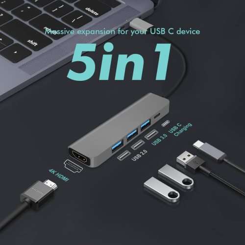 Classic 5 IN 1 TYPE-C HUB 4K HDMI Adapter