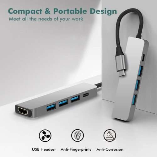 Classic 5 IN 1 TYPE-C HUB 4K HDMI Adapter
