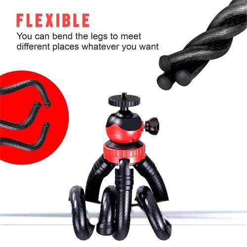 Octopus Tripod with Phone Holder for Phone and Camera-12 inch/ 30.5cm and Detachable Legs