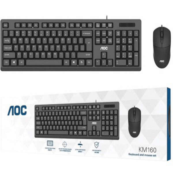 AOC KM160 Wired Ultra Slim Keyboard & Mouse Combo Set