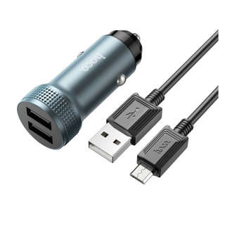 HOCO Z49 LEVEL DUAL PORT CAR CHARGER SET WITH MICRO DATA CABLE