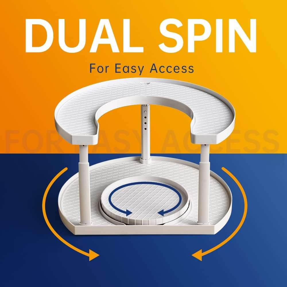 D-Shape Two Tier 360 Rotatable Spice Organizer