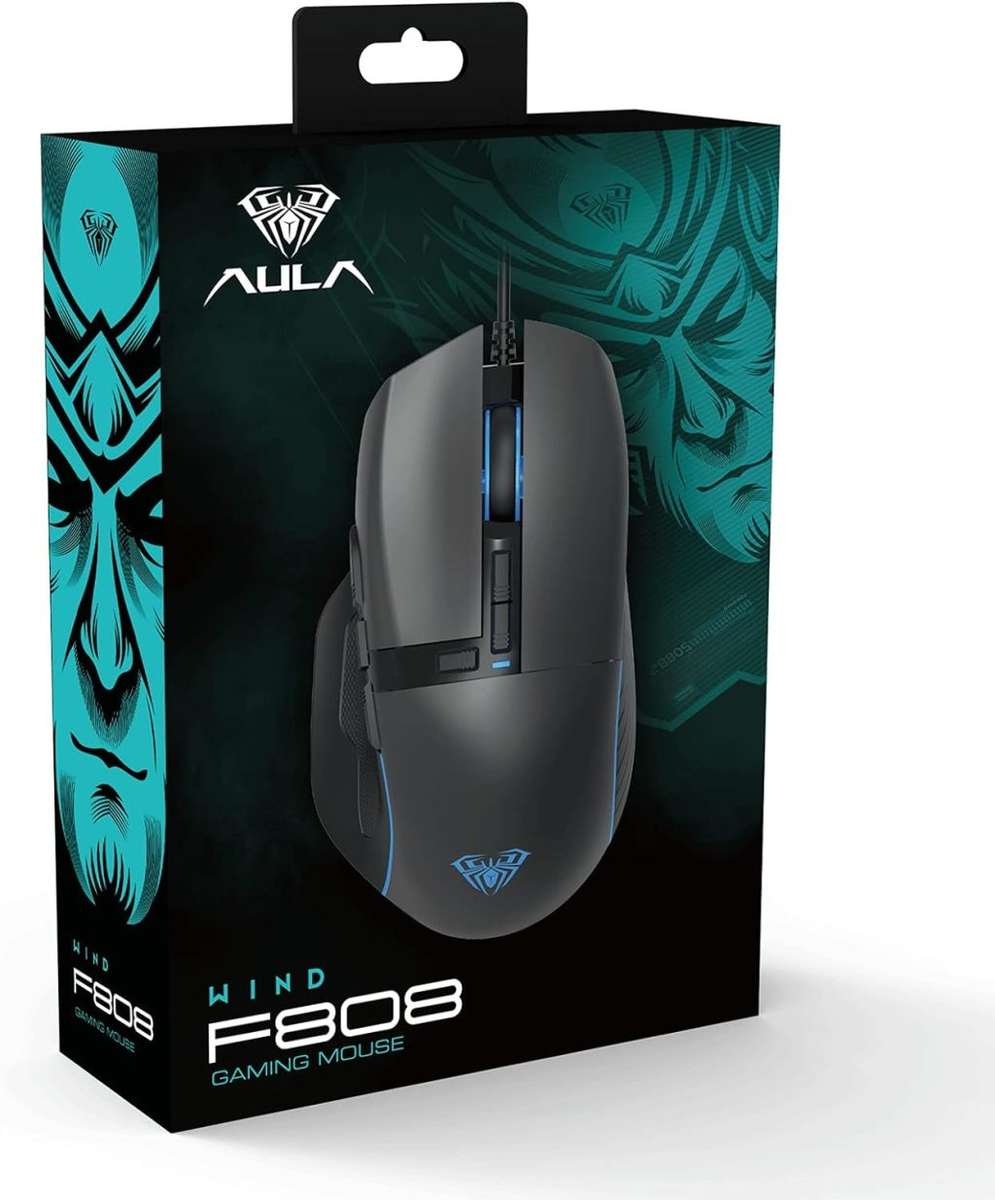 AULA F808 10 Button Gaming Mouse -RGB Backlit- DPI Adjustable
