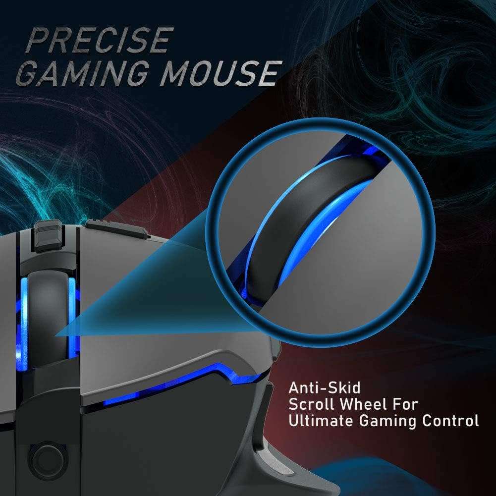 AULA F808 10 Button Gaming Mouse -RGB Backlit- DPI Adjustable