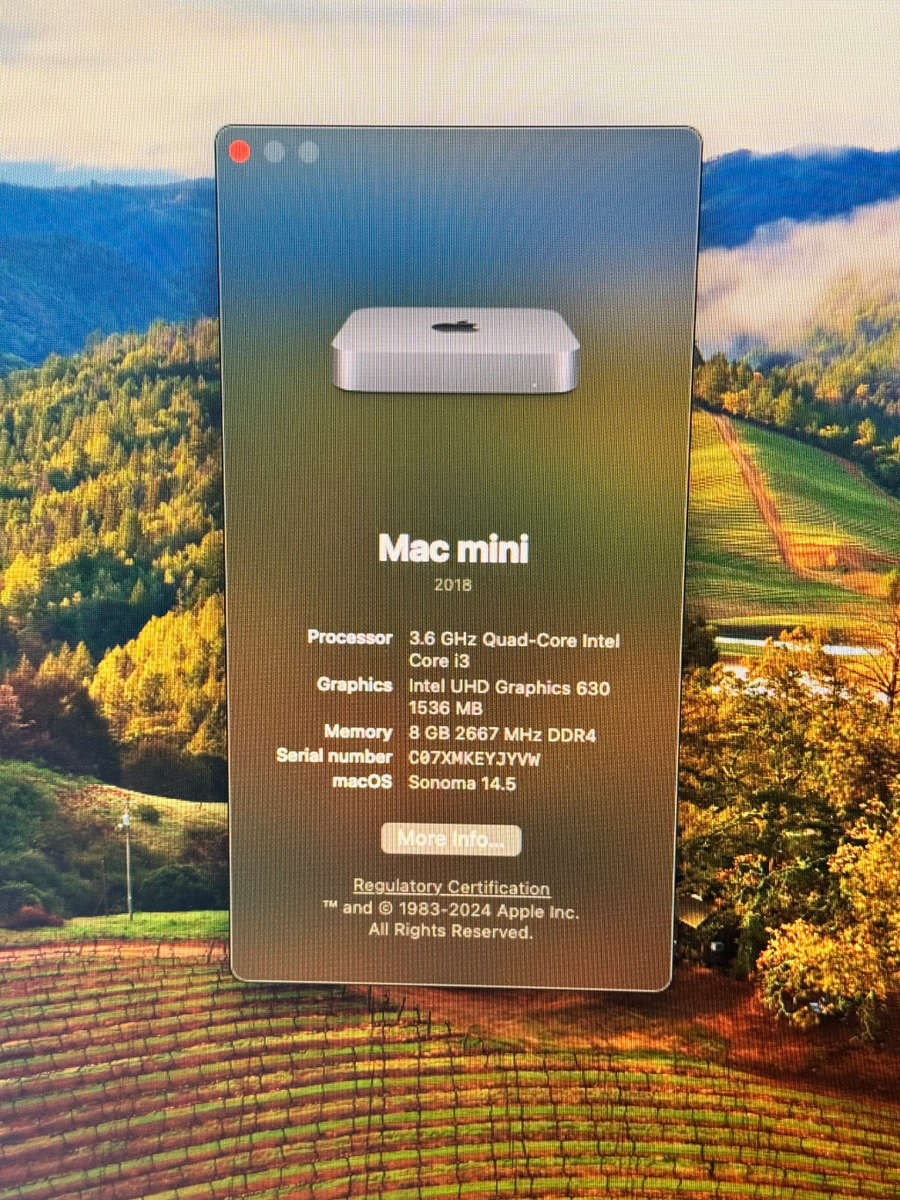 2018 Apple Mac Mini 3.6GHz Quad Core i3 - 128GB SSD - 8GB ram In Box