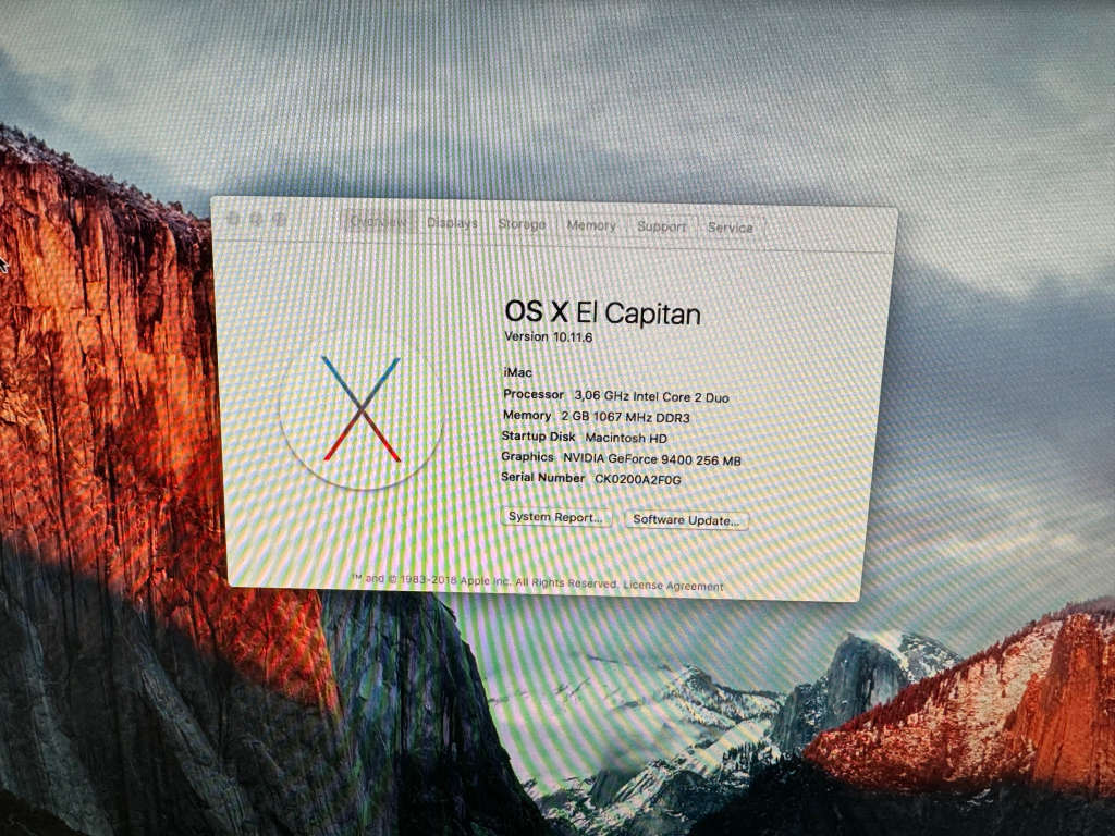 iMac (21.5-inch, Late 2009) 3.06GHz Intel Core 2 Duo processor - 2GB Ram & 500GB SATA Disk