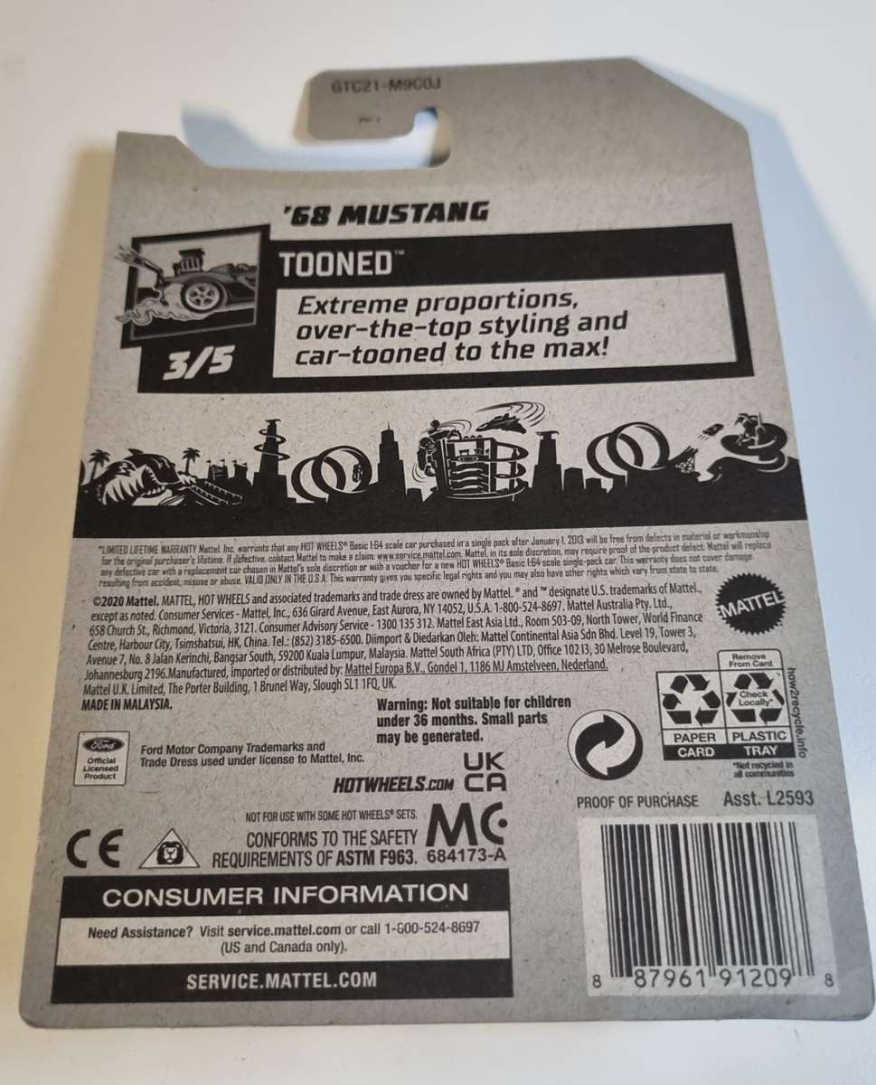 Hot Wheels 68 Mustang Tooned