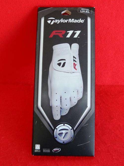 TaylorMade Men's R11 Glove, White/Red (X-Large, Left Hand) (Worn On Left Hand)