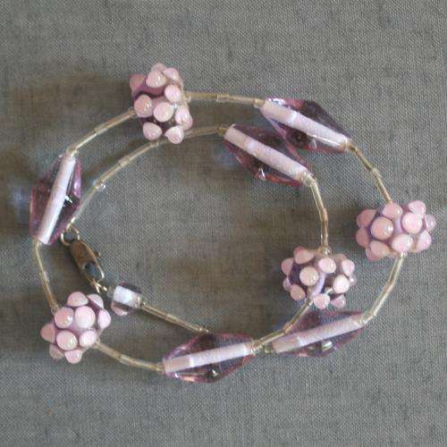 Necklace of hand-crafted glass beads