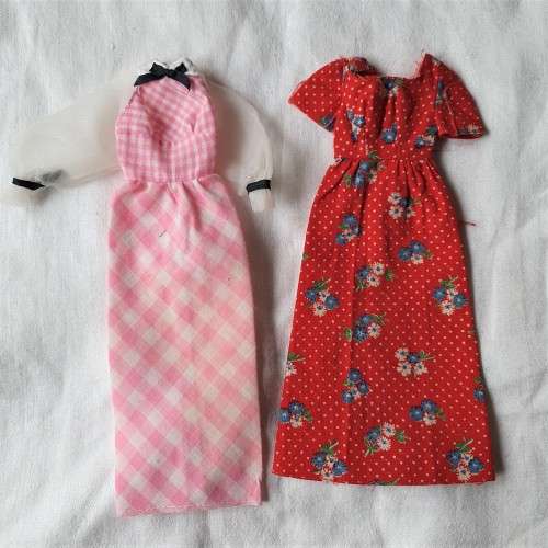 Lot of 2 vintage 1970s Barbie Dresses