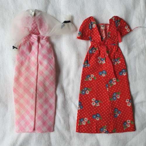 Lot of 2 vintage 1970s Barbie Dresses