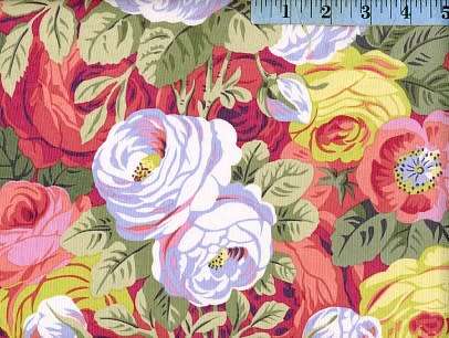 Philip Jacobs Quilting Fabric (PJ34 Rambling Rose in peach) 0.5 yard - Rare OOP