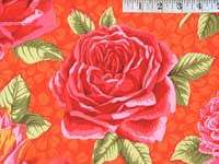 Philip Jacobs Quilting Fabric (PJ77 Rose Bloom in red) 0.5 yard - Rare OOP