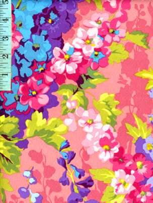 Philip Jacobs Quilting Fabric (PJ25 Delphinium in pink) 0.5 yard - Rare OOP