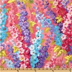 Philip Jacobs Quilting Fabric (PJ25 Delphinium in pink) 0.5 yard - Rare OOP