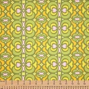 Amy Butler Midwest Modern Quilting Fabric (Garden Maze in olive) 0.5 yard - Rare OOP