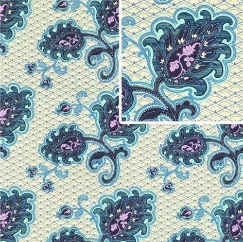 Amy Butler Love Quilting Fabric (Arabesque in Indigo) 1 yard - Rare OOP