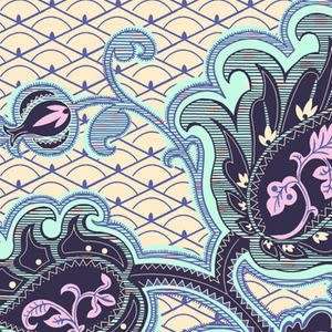 Amy Butler Love Quilting Fabric (Arabesque in Indigo) 1 yard - Rare OOP