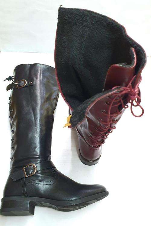 Maroon Lace Up Boots