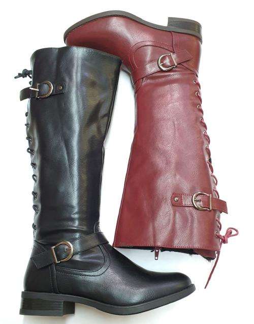 Maroon Lace Up Boots