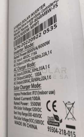 48V 8KVA 6000W MPPT hybrid inverter with WIFI